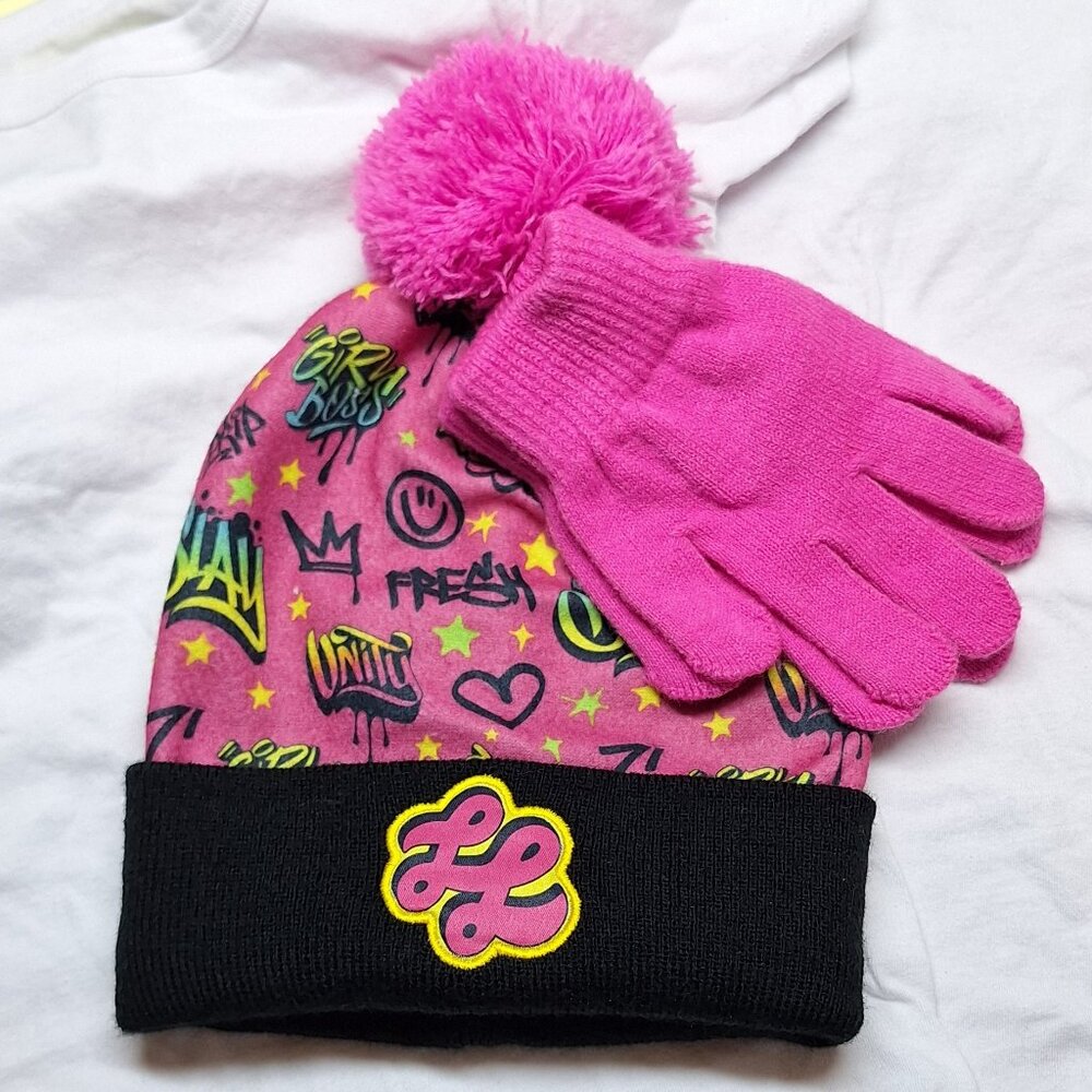 That Girl Lay Lay Beanie Toque Hat Set With Gloves OS Youth